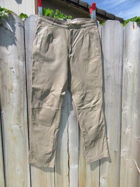 Vintage Alan Michaels Beige Tan Genuine Leather Pants Men's Size 36